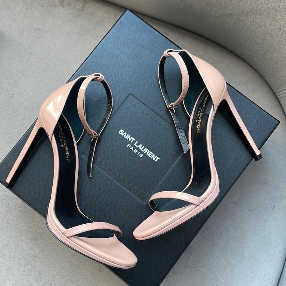 SAINT LAURENT pale pink heels